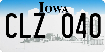 IA license plate CLZ040