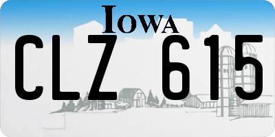 IA license plate CLZ615