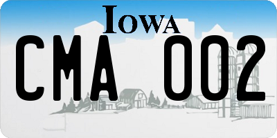 IA license plate CMA002