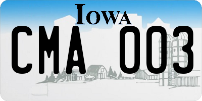 IA license plate CMA003