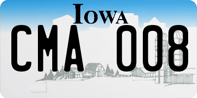 IA license plate CMA008