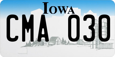 IA license plate CMA030