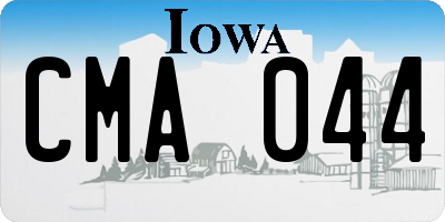 IA license plate CMA044