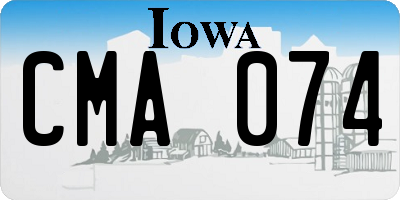 IA license plate CMA074