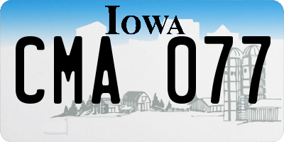 IA license plate CMA077