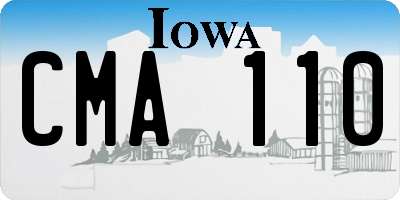 IA license plate CMA110