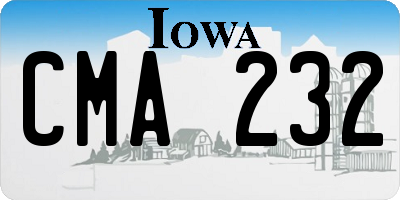 IA license plate CMA232