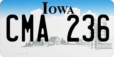 IA license plate CMA236