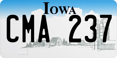 IA license plate CMA237