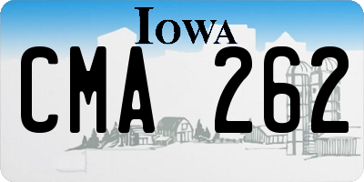 IA license plate CMA262