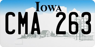 IA license plate CMA263