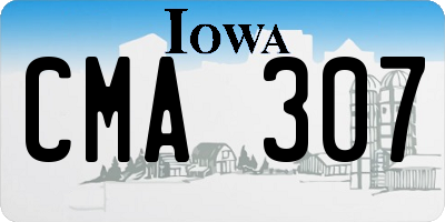IA license plate CMA307