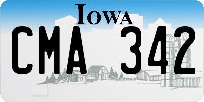 IA license plate CMA342