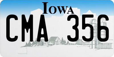 IA license plate CMA356