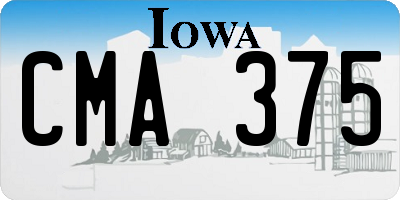 IA license plate CMA375