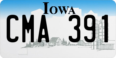 IA license plate CMA391