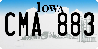 IA license plate CMA883