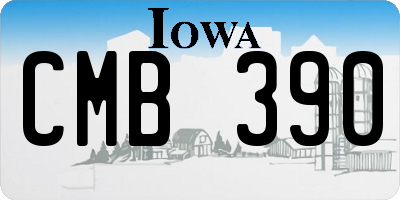IA license plate CMB390
