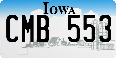 IA license plate CMB553
