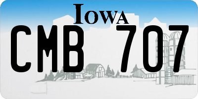 IA license plate CMB707