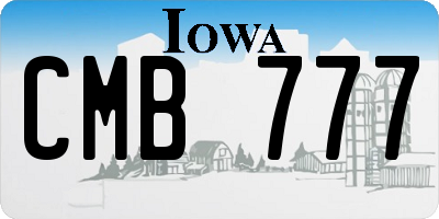 IA license plate CMB777