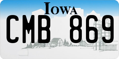 IA license plate CMB869