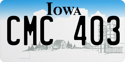 IA license plate CMC403