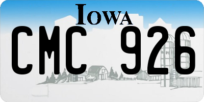 IA license plate CMC926
