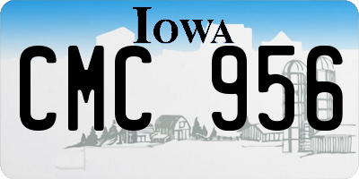 IA license plate CMC956