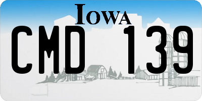 IA license plate CMD139