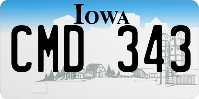 IA license plate CMD343