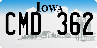 IA license plate CMD362