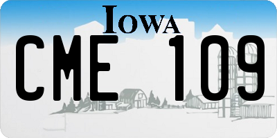 IA license plate CME109