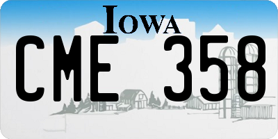 IA license plate CME358