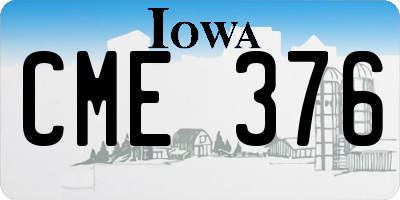 IA license plate CME376