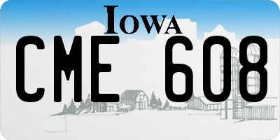 IA license plate CME608