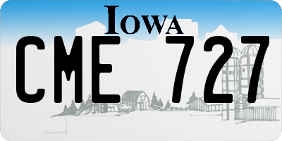 IA license plate CME727