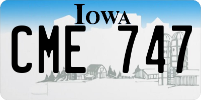 IA license plate CME747