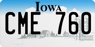 IA license plate CME760