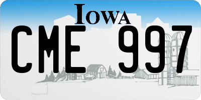 IA license plate CME997