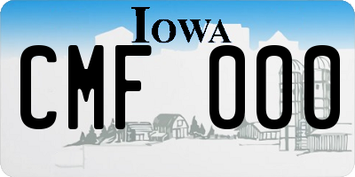 IA license plate CMF000
