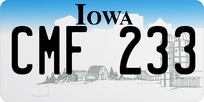 IA license plate CMF233