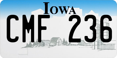 IA license plate CMF236