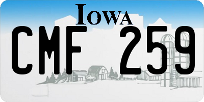 IA license plate CMF259