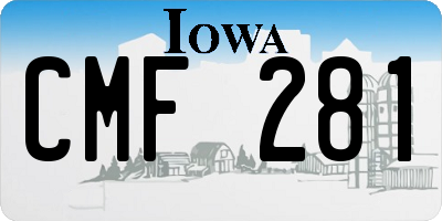 IA license plate CMF281
