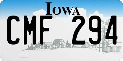 IA license plate CMF294