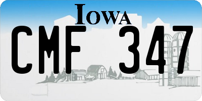 IA license plate CMF347