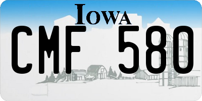 IA license plate CMF580
