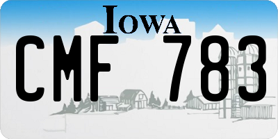 IA license plate CMF783