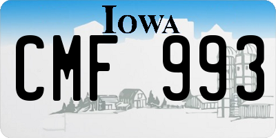 IA license plate CMF993